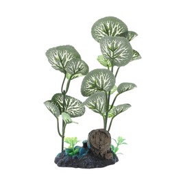 CAPASTEC Aquarium Plastic Plants, Silk Aquarium Plants, Silk Plants for Betta Fish Tank, Plastic Plant Decoration for Aquarium, Green, Round Leaves, 6.69" Tall