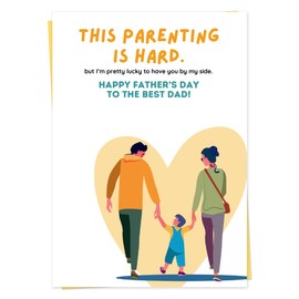 Giftinghouse Husband Fathers Day Card with Envelope, Happy Fathers Day Card From Wife - Fathers Day Card for Husband with the Message 'To The Best Dad!' - Premium Father's Card.