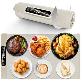 Silicone Warming Mat for Food, Food Warming Mat for Parties Buffet, Portable Electric Warming Tray for Countertop and Home Daily Use, Heating Fastly in 10s, 4 timers, 5 Levels of Temperature Control