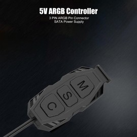 ARGB Controller, 5V 3Pin SATA Power RGB Fan Controller, Self Adjusting Speed Brightness Mini ARGB PC Fans Controller