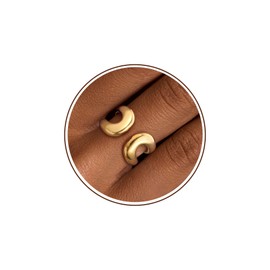 Sistble Tiktok Trend Items Trending Tiktok Items Chunky Gold Rings No Tarnish Birthday Gifts for Women Gold Pinky Ring Size 6 Thick Stackable Band Rings Woman Trendy Chunky Jewelry