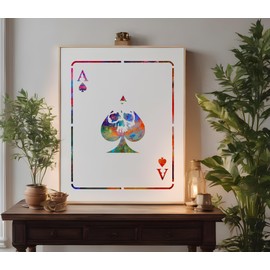 Ace of Spades playing card Death Dealer Stencil Template Reusable for Painting on Walls, Wood, Arts and Crafts (823) - 5.5 x 8.5 Inches