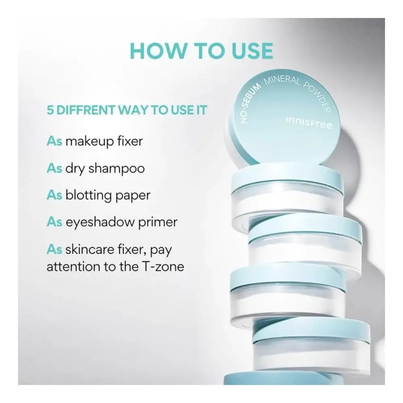 Innisfree No Sebum Mineral Powder Polvo Antibrillo Coreano