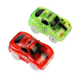 Car Track with 2 LED Race Cars Toys, 240 Pieces Flexible Variable Track Set, Children's Highway, Glow in The Dark for Kids 3 4 5 6 7 8