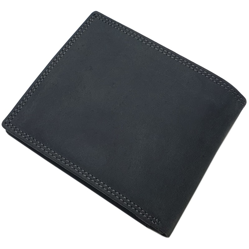 myledershop Genuine Buffalo Full Leather Landscape Format Wallet with Tractor