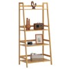 sogesfurniture Bamboo 4 Tier Bookcase, Multi-Functional Book Shelf Storage Rack,