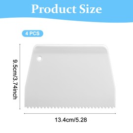 4 PCS Plastic Adhesive Spreader, Notched Trowel 3/16" Tooth, Reusable Glue Spreader for Epoxy Resin, Hardwood Flooring, Putty Application