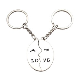 Duo Keyring Love Soul Cufflinks Magnetic and Removable, Romantic Gift for Couple and Him and Girlfriend for Valentine's Day, Anniversary for Men and Christmas, Steel, S, steel