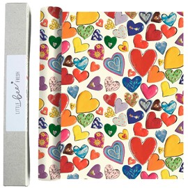 little bee fresh Organic Beeswax Cloths Roll to Cut from Germany - Keeps Food Natural, Beautiful and Plastic-Free Fresh! Handmade from Organic Raw Materials (Hearts)