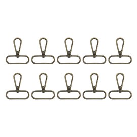 sourcing map 10Pcs Swivel Clasps, 1.5 Inch Oval Ring Lobster Clasp Claw Metal Push Gate Snap Hook for Purse Making Keychain Belt Strap, Brass
