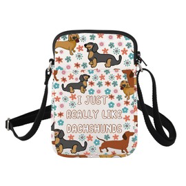 FUSTMW Dachshund Crossbody Bag Weenie Dog Gifts Dachshund Gifts for Dachshund Lovers Cell Phone Purse with Adjustable Strap, Dachshund Crossbody Bag