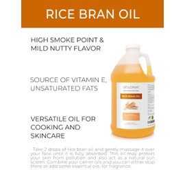 velona Rice Bran Oil 1 Gallon / 128 Fl Oz | 100% Pure and Natural Carrier Oil | Refined, Expeller Pressed | Cooking, Face, Hair, Body & Skin Care | Use Today - Enjoy Results