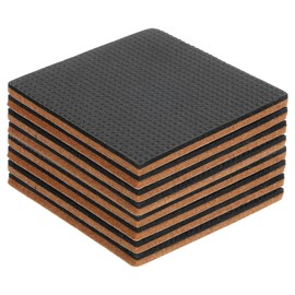 uxcell 8 Pcs Felt & EVA Furniture Pads, 2 3/4" (70mm) Square Furniture Feet Wood Floor Protectors Self Adhesive for Protecting Hardwood Floors, Table Legs and Chair Legs, Brown+Black