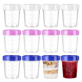 YWKJDDM Salad Dressing Container to Go, 12 Pcs Small Food Containers with Lids, 120ML Salad Dressing Pots Sauce Containers with Lids for Sauce Snack Fruits Yogurt