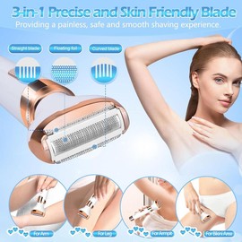 Electric Razors for Women, Shaver for Women, Trimmer for Women, Lady Electric Bikini Shaver for Women Pubic Hair, 4 in 1 Portable Rechargeable Women Face Shavers for Face, Underarm and Legs