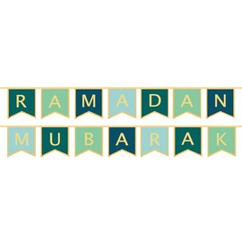 Ramadan Mubarak Letter Bunting in Gold Foil