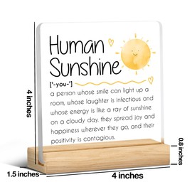 Human Sunshine Gifts Social Worker Gifts for Women Thank You Appreciation Graduation Birthday Gifts for Women Coworkers Therapist Teachers Friends Doctor Nurse Inspirational Office Desk Decor
