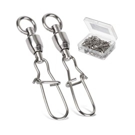 AMYSPORTS Quick Snap Swivel, High-Strength Stainless Steel, Anti-Corrosion, Ball Bearing, Saltwater Fishing Tool, For Use With Lures, 25-Piece Set, 26.5 lbs (12 kg)