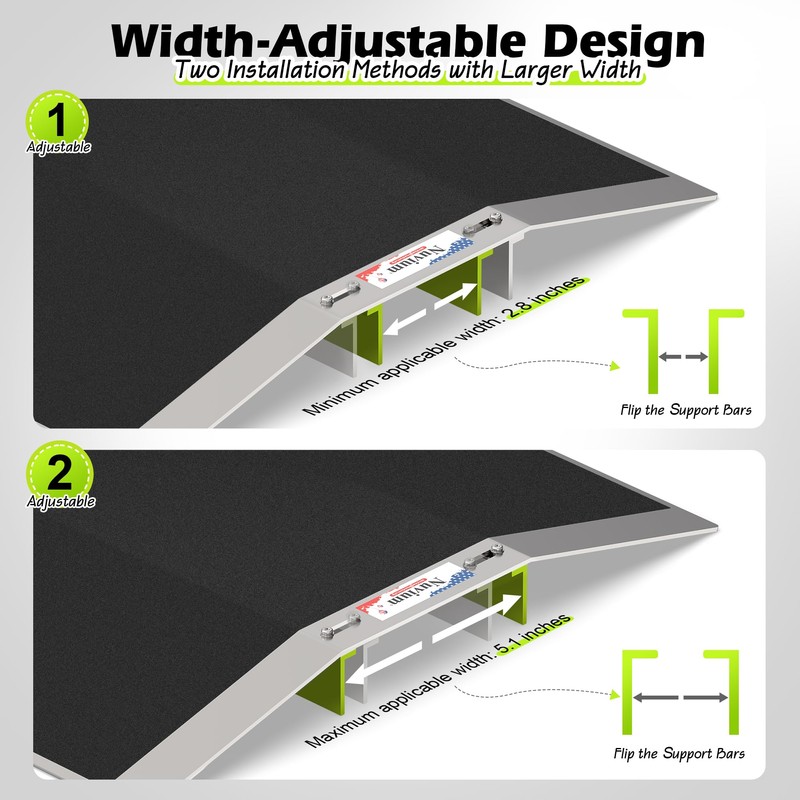 2-Piece Bridge Threshold Ramps for Doorways, 12x17 in, 1.6 in