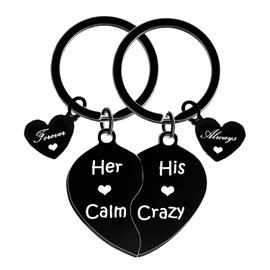 His and Her Gifts 2pcs Couples Keychains Anniversary Keychain Gift for Husband Wife Valentine's Day Gifts Birthday Gifts for Boyfriend Girlfriend