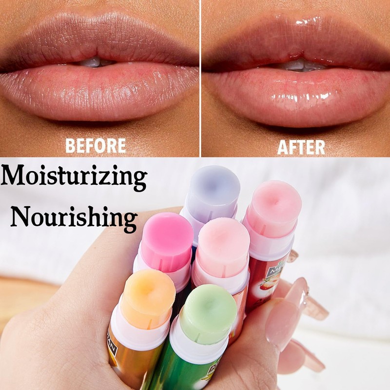 12Pack Tinted Lip Balm Set,Fruit Flavor Natural Lip Balm,Chapstick Sticks