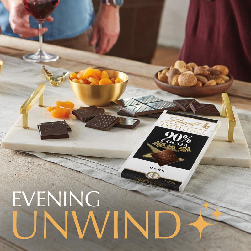 Lindt EXCELLENCE 90% Cocoa Dark Chocolate Bar, Dark Chocolate Candy,