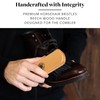 Premium Shoe Brush - Horsehair Shoe Brush - Concaved Handle
