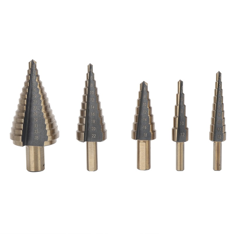 5PCS HSS4241 Step Cone Drill Bit Metric Hole Cutter Bit