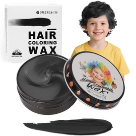 Children's Black Temporary Hair Colour, Black Colour Hairstyle Pomade, Styling Hair Dye Cream, Women Men Instant Hair Dye Boys Girls DIY Hair Wax Mud for Halloween Cosplay Party