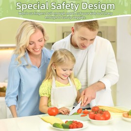 WALAWALA 4PCS Kids Knife Set for Real Cooking BPA Free with Plastic Toddler Play Kitchen Knives with Serrated Teeth Kitchen Safe Knives for Real Cooking and Cutting Fruits and breads