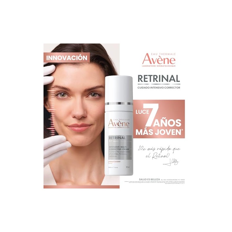 Avene Retrinal Crema de Noche Facial Antiarrugas con Niacinamida, 30ml