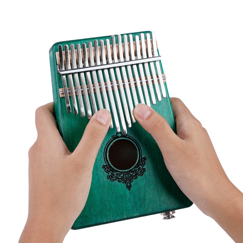 17-Key Kalimba Portable Thumb Piano Mahogany Wooden Body with Build