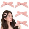 4Pcs Mini Pink Hair Bow Clips for Women Girls Small