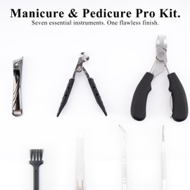 Xixter 7-Piece Heavy Duty Toenail Clippers for Thick Nails & Seniors, Professional Ingrown Toenail Removal Kit with Long Handle Nipper, Precision Toe Nail Clipper Set for Men & Podiatry Tools