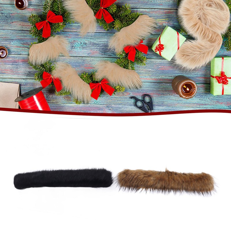 2Pcs Faux Fur Strips Thick Fluffy Soft Artificial Fur Strips