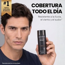 Henrys Fibras Capilares Castaño Medio 27.5g, Disimula Cabello Delgado, Aumenta Volumen y Densidad al Instante