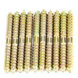 Dowel Screws Double Sided Screw Iron 10Pcs 6 * 60Mm Dowel Screw Woodworking Furniture Connector Double Ended Screw