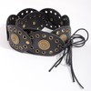 Western Chunky Wide Disc Belt for Women Plus-Size Boho Hollow