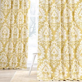 HPD Half Price Drapes PRTW-D46A-84 Printed Cotton Twill Curtain (1 Panel), 50 X 84, Lacuna Sun