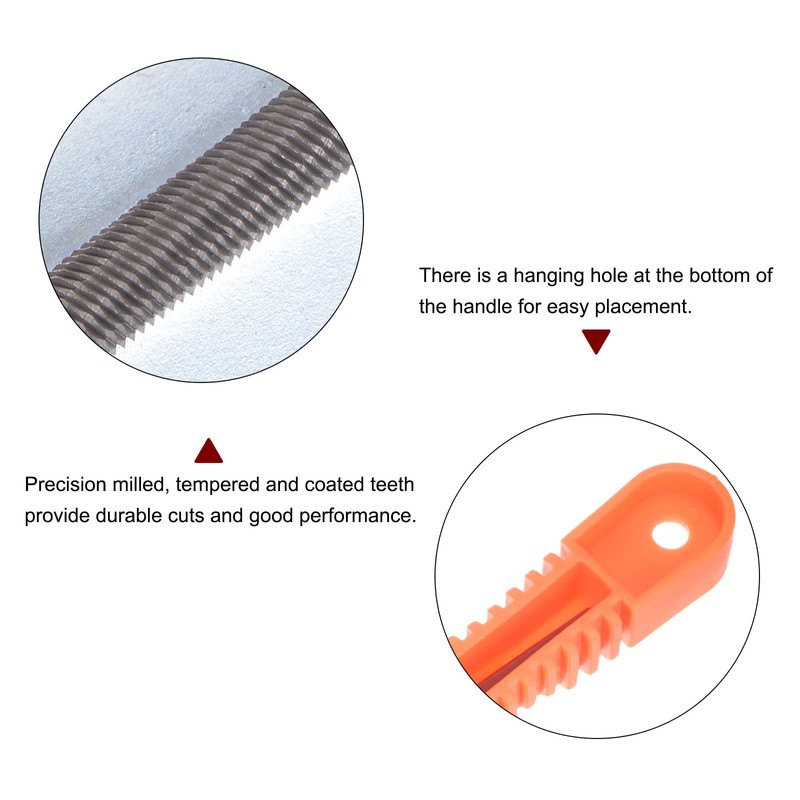 sourcing map Chainsaw File, 13/64" (5.2mm) Round Rasp Chrome Steel