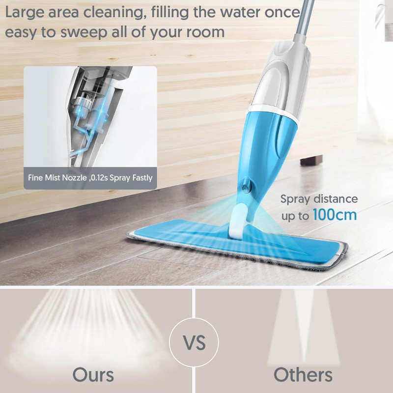 Spray Wet Mops for Floors Cleaning - EXEGO Refillable Floor