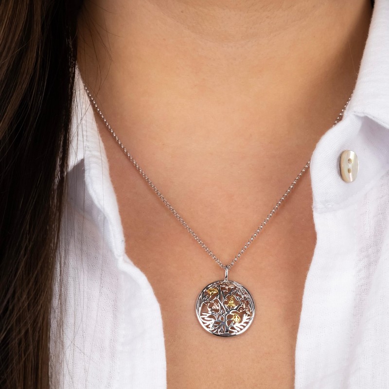 Engelsrufer Women's 925 Sterling Silver Tricolor Tree of Life Necklace