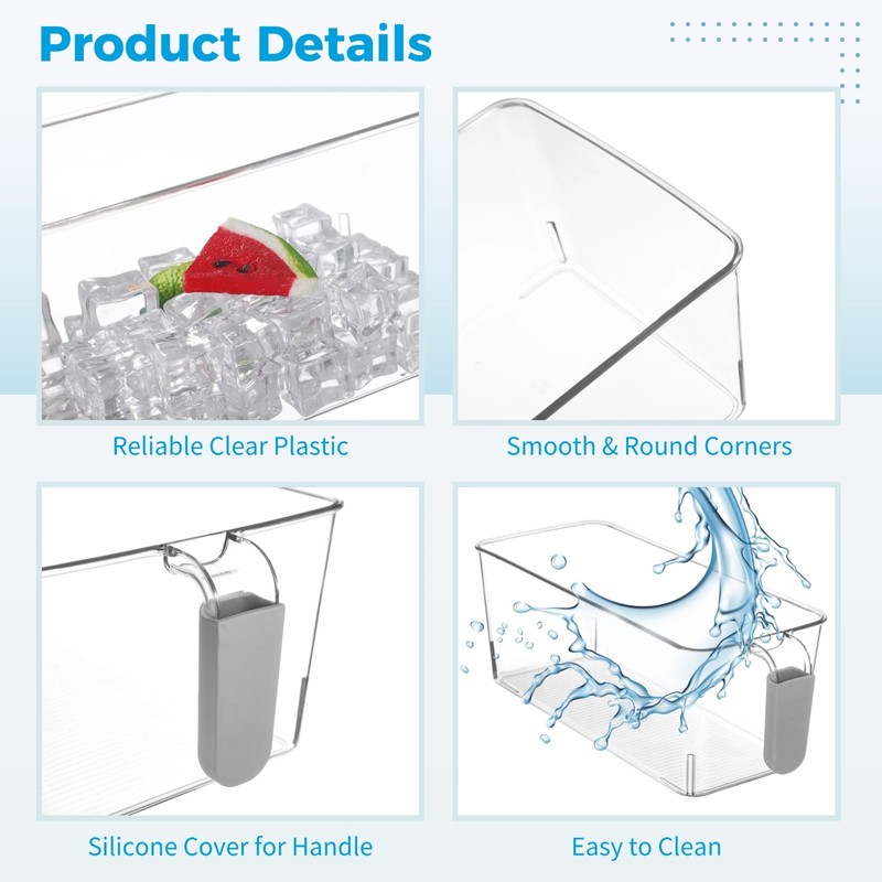 2 PCS Ice Bin with Scoop and Tong, Ice Bucket