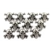 Bezelry 12 Pieces Skull with Cross Bones Gray Silver Color