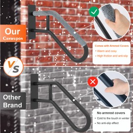 Handrails for Outdoor Steps Wall Mount - Grab Bars for Elderly，Stair Railing for 1-3 Steps，Matte Black Hand Rails for Stairs Kit for Kids, Elderly, Pregnant Women, Disabled