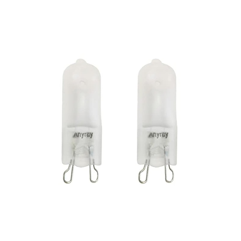 Anyray (2)-Bulbs Frosted Glass 75 Watt G9 T4 75W Bi-Pin