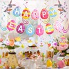 AhfuLife Easter Decorations Happy Easter Banner, 8 Pcs Bunny Easter