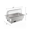 Rectangular Electric Chafing Dish Buffet Set Roll Top with Temperature