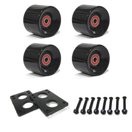 LOOEEL 60mm Cruiser Wheels 80A Contains ABEC-9 Bearings and Spacers,Skateboard Riser Pads,Skateboard Hardware Screws Bolts,fit for Your Cruiser Skateboards,Penny Board -Black