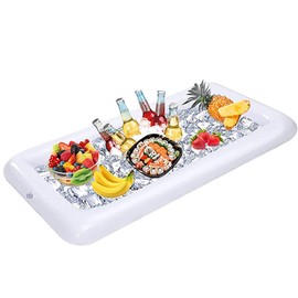 Inflatable Serving Bar, Ice Buffet Salad Serving Trays, Food Drink Holder Cooler Containers with Drain Plug for Outdoor BBQ Partry Picnic Camping